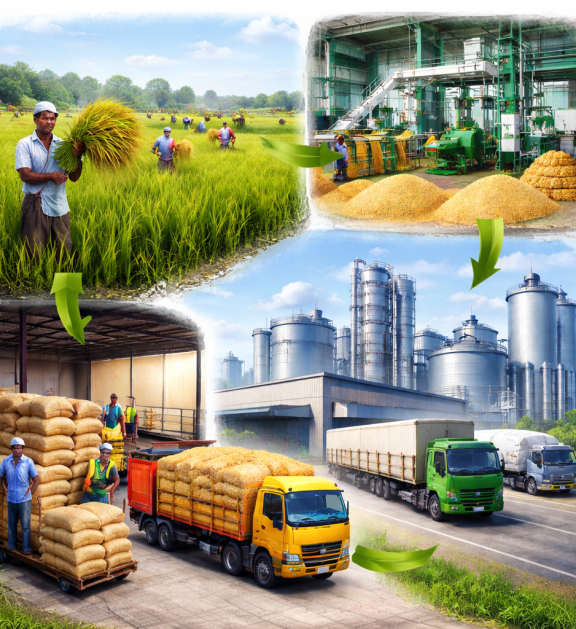 Consistent supply of broken rice and agri commodities to ethanol plants and distilleries.
