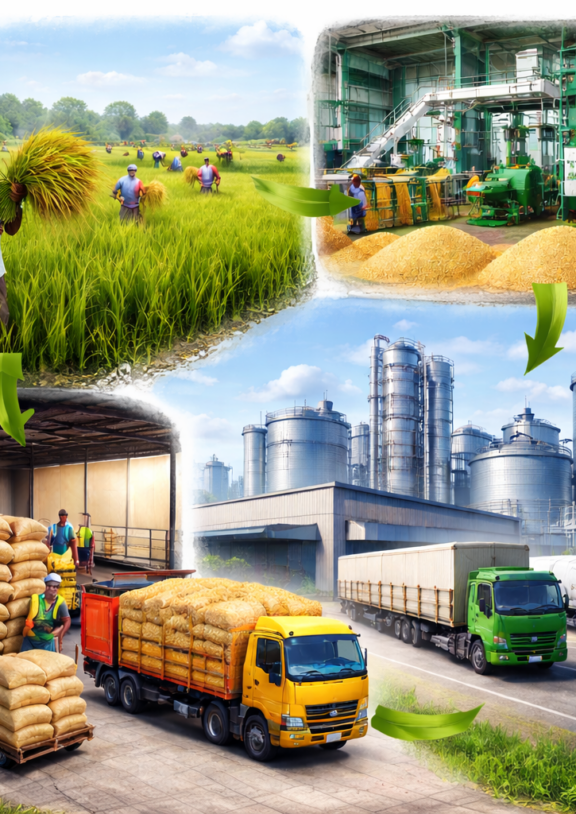 Consistent supply of broken rice and agri commodities to ethanol plants and distilleries.